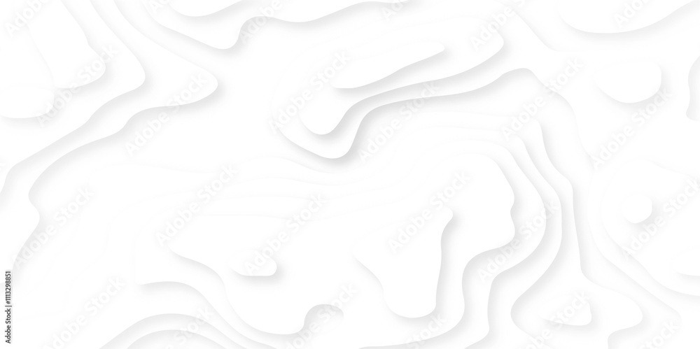 Abstract wavy line 3d paper cut white background. Topographic map background geographic line map with elevation assignments. Abstract wavy line 3d paper cut white background. Topographic map background geographic line map with elevation assignments.