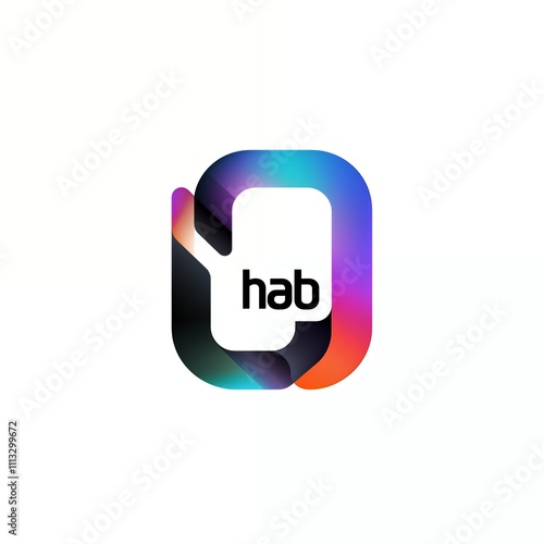 A modern logo featuring vibrant colors and abstract shapes.