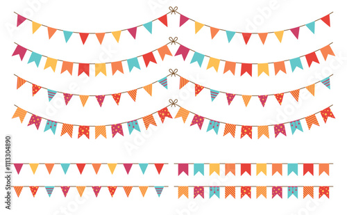 Party pennant flag carnival festival or happy birthday celebration decoration items