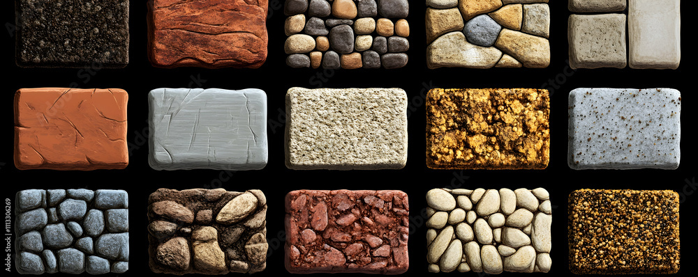 Collection of various stone and soil textures. Collection of various stone and soil textures.
