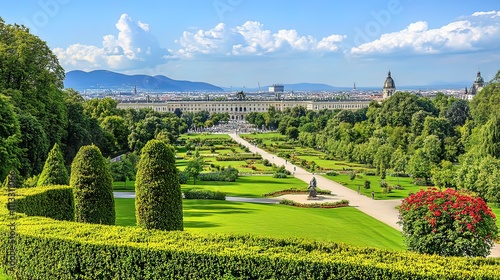 Panoramic View of Vienna's Gardens and Cityscape
