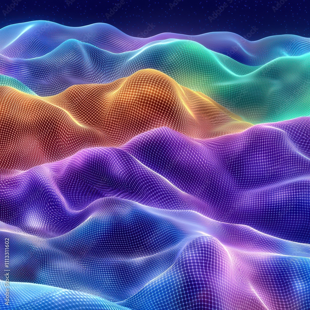 Abstract Colorful 3D Mesh Landscape. Abstract Colorful 3D Mesh Landscape.