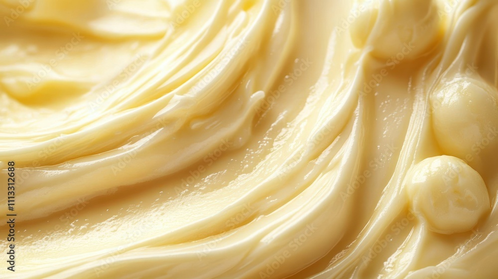 Creamy Butter Close-Up with Swirling Textures and Soft Natural Light Creamy Butter Close-Up with Swirling Textures and Soft Natural Light