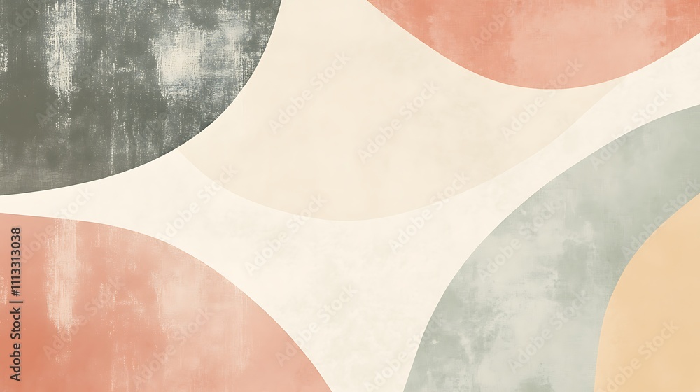 Abstract art print with muted earthy tones and organic shapes. Abstract art print with muted earthy tones and organic shapes.