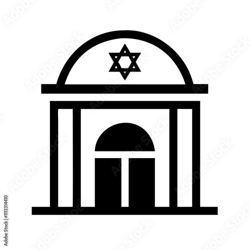  Simple synagogue outline with clean lines, perfect for modern branding and logos.