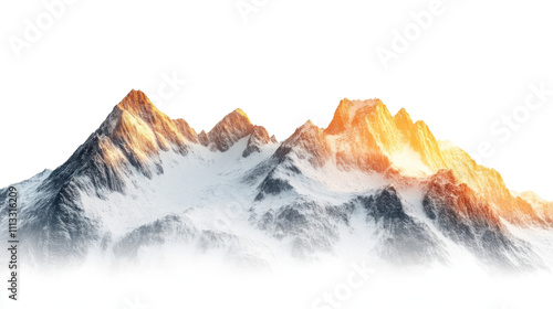 Obraz na płótnie Snow-covered mountain peak transparent background w salonie