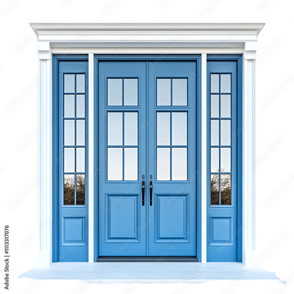 3d rendered door PNG cutout isolated on white and transparent background.

