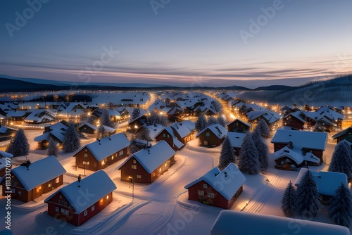 view of the city at sunset in winter