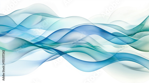 Gentle flowing waves in blue and green