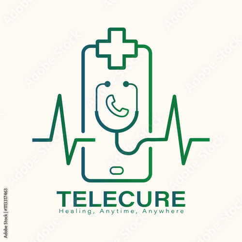 Webabstract modern health telemedicine logo