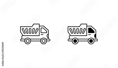 Dump Truck icon design with white background stock illustration