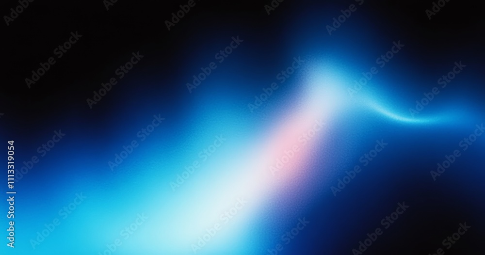 Naklejka premium Abstract Blue Gradient Wave Background with Soft Texture and Dynamic Light on Black