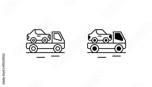 Tow Truck icon design with white background stock illustration