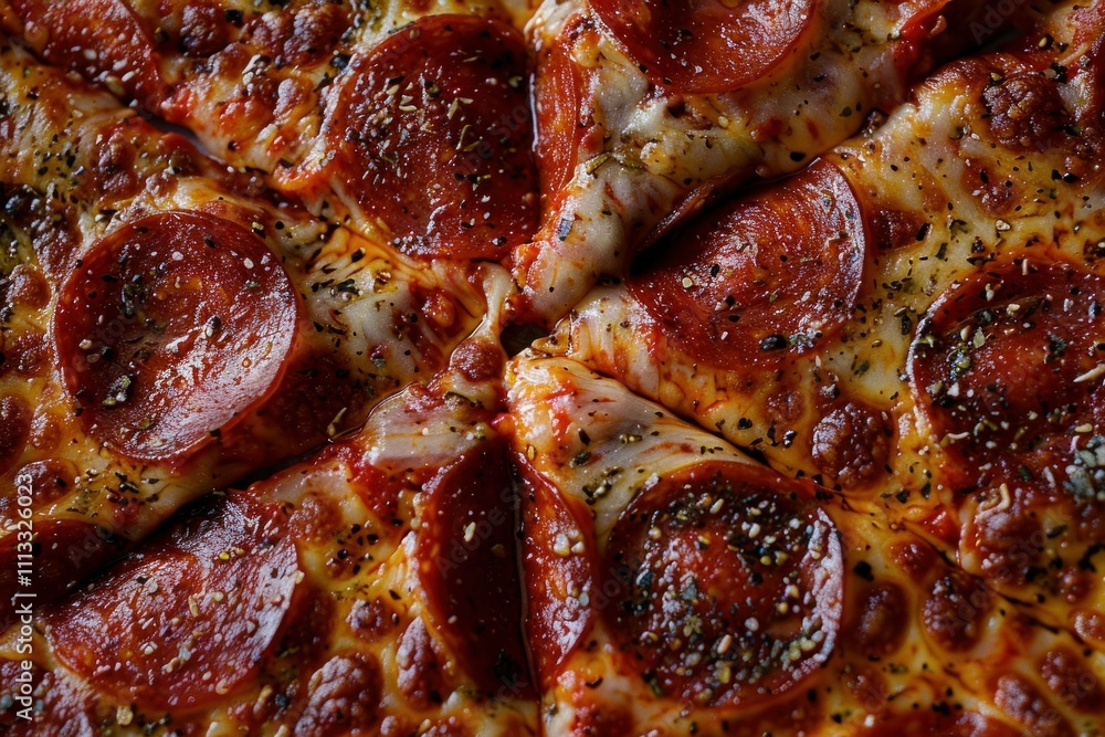 Delicious pepperoni pizza with melted cheese, fresh herbs, and crispy crust, arranged in a circular pattern, perfect for a casual meal or party. Delicious pepperoni pizza with melted cheese, fresh herbs, and crispy crust, arranged in a circular pattern, perfect for a casual meal or party.