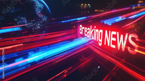 Dynamic Breaking News Concept with Colorful Light Trails