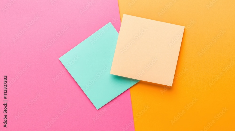 Beige and terracotta-colored background with empty paper cards for text, top view. Beige and terracotta-colored background with empty paper cards for text, top view.