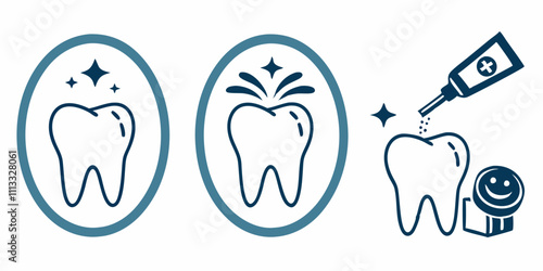 Set of tooth icons. Clean tooth symbols teeth silhouette vector icons on a white background 