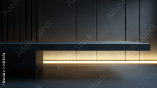 Modern architectural showcase minimalist design indoor space ambient lighting contemporary style elegant simplicity