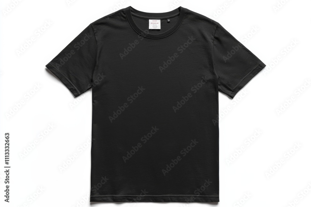 Black T-shirt Mockup with Front and Back View on Isolated White Background Black T-shirt Mockup with Front and Back View on Isolated White Background