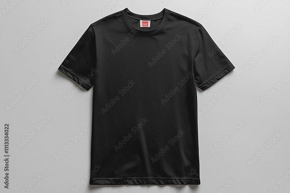 Black T-shirt Mockup with Front and Back View on Isolated White Background Black T-shirt Mockup with Front and Back View on Isolated White Background