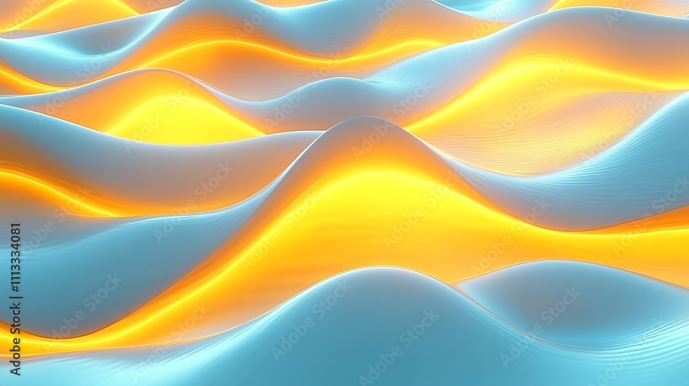 Obraz premium Abstract background with flowing, wavy light blue and orange patterns.