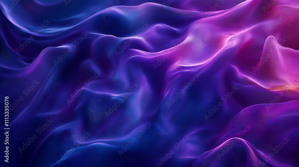 Obraz premium Abstract purple and blue flowing fabric texture background.