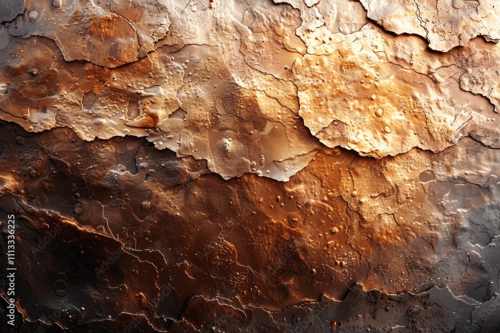 Fototapeta premium Vintage Copper Bronze Gold Foil Leaf Texture with Glass Effect for Print and Design