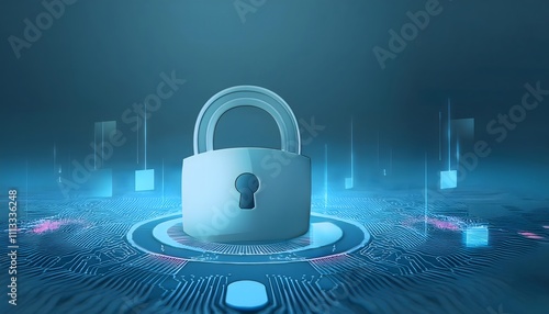 Wallpaper Mural Data privacy laws visualized with locks and codes, digital background, 3D illustration, law restriction, regulations, enforcement. Torontodigital.ca