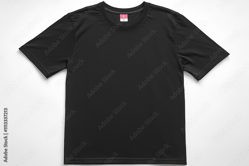 Black T-shirt Mockup with Front and Back View on Isolated White Background Black T-shirt Mockup with Front and Back View on Isolated White Background