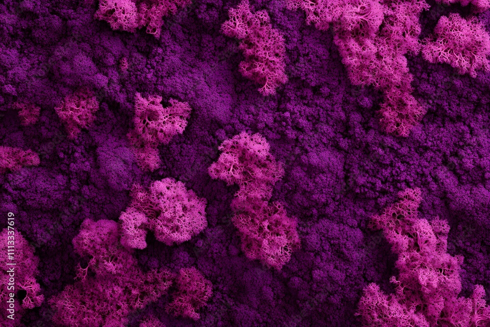 Obraz premium Abstract image of textured purple powder resembling coral formations.