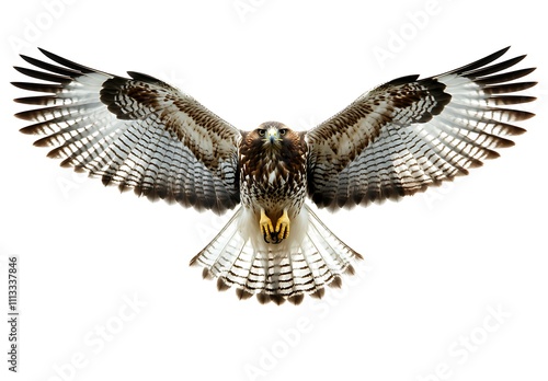Red Tailed Hawk Soaring With Wings Spread Wide