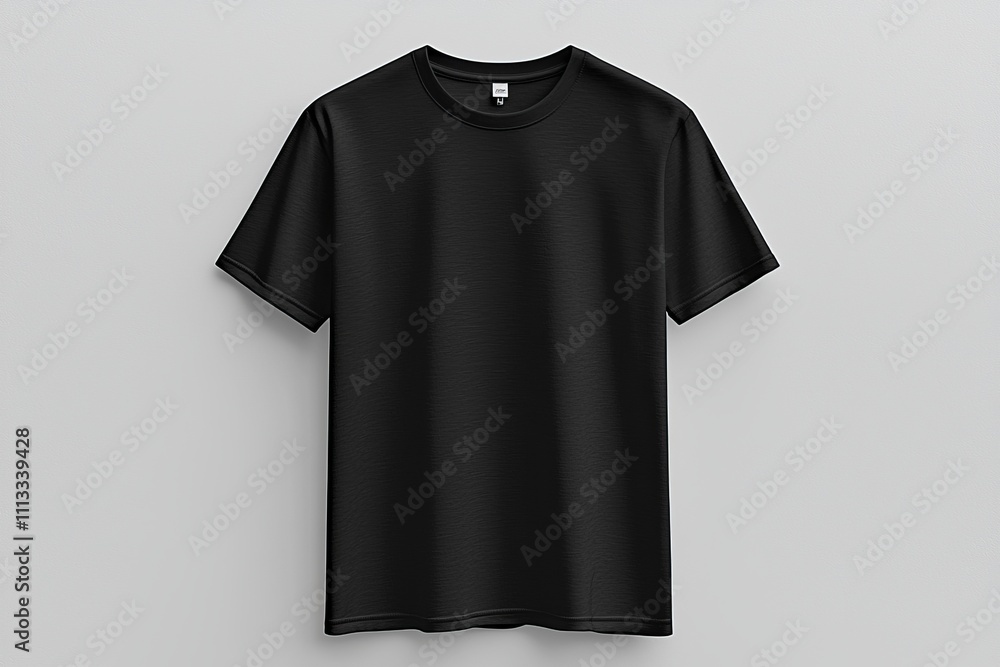 Black T-shirt Mockup with Front and Back View on Isolated White Background Black T-shirt Mockup with Front and Back View on Isolated White Background