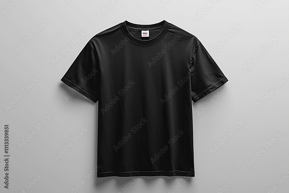 Black T-shirt Mockup with Front and Back View on Isolated White Background Black T-shirt Mockup with Front and Back View on Isolated White Background