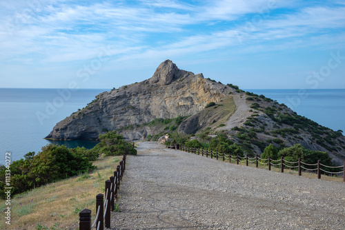 Hiking trail to Cape Kapchik, Novy Svet settlement, Crimea photo