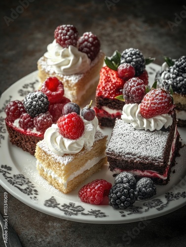 Dessert plate with various treats