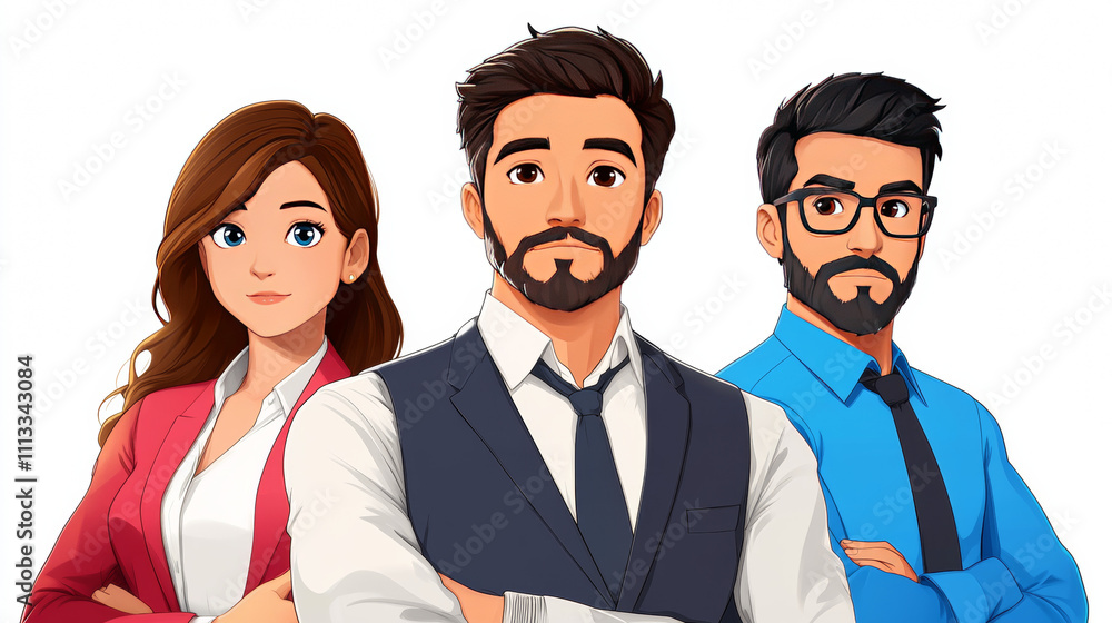 Confident business team portrait. Diverse group of professionals, showcasing ambition and success. Confident business team portrait. Diverse group of professionals, showcasing ambition and success.