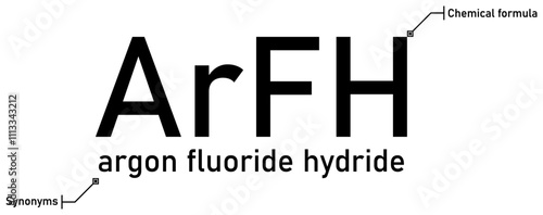 Argon fluoride hydride chemical formula and synonyms with callout titles