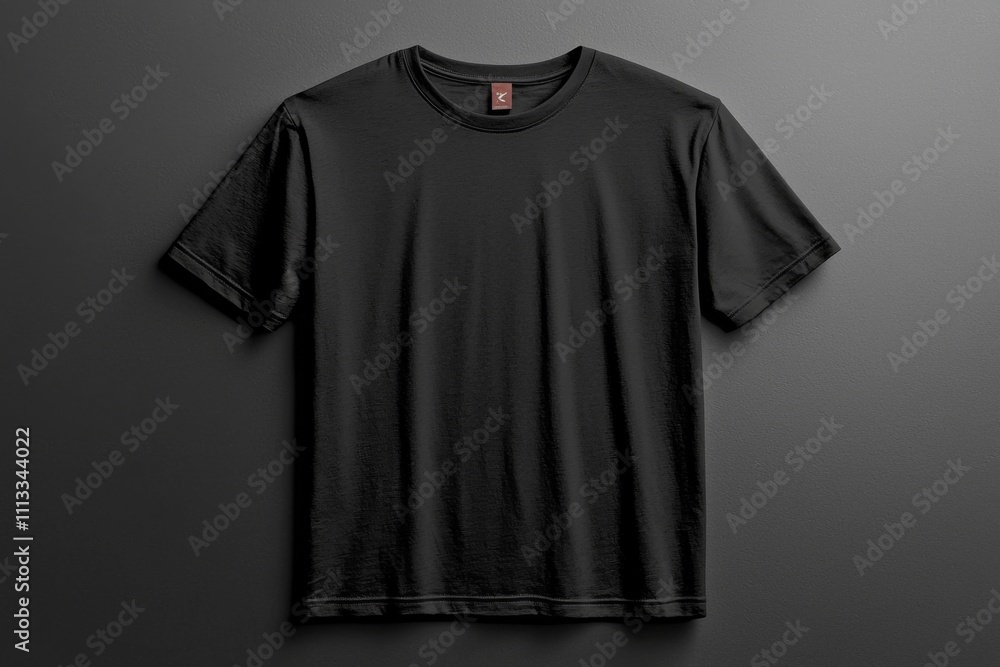 Black T-shirt Mockup with Front and Back View on Isolated White Background Black T-shirt Mockup with Front and Back View on Isolated White Background