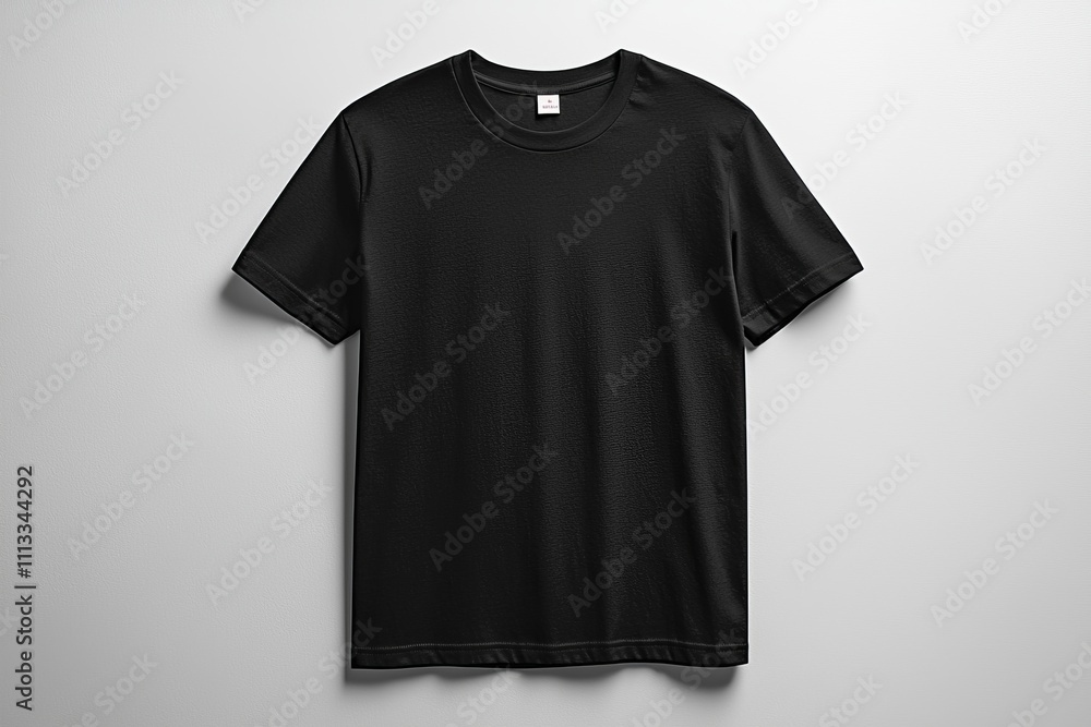 Black T-shirt Mockup with Front and Back View on Isolated White Background Black T-shirt Mockup with Front and Back View on Isolated White Background