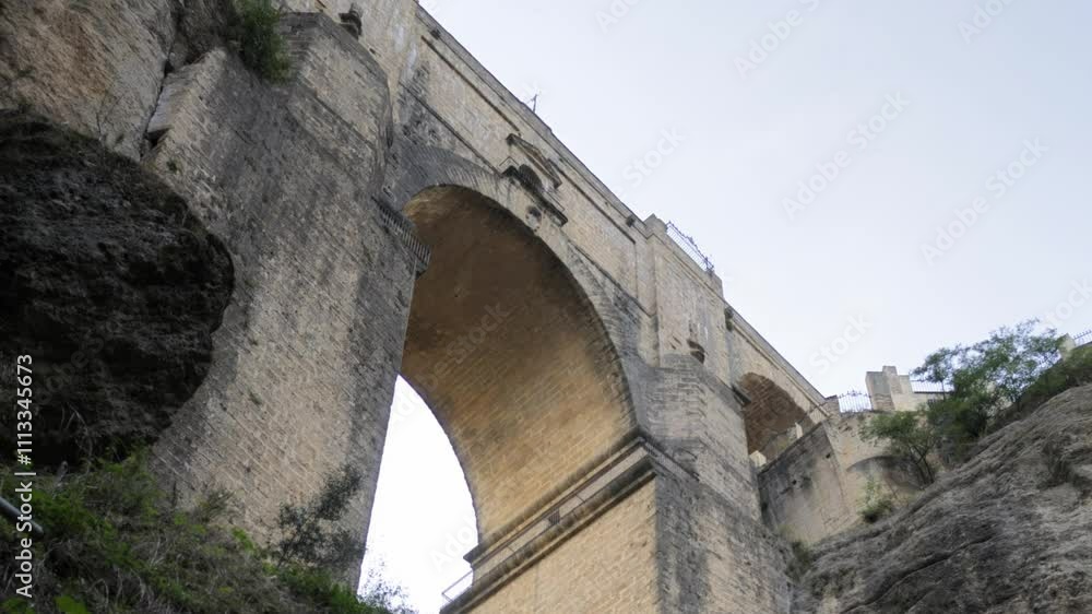 Puente Nuevo from the El Tajo Gorge, Ronda, Málaga, Andalusia, Spain Puente Nuevo from the El Tajo Gorge, Ronda, Málaga, Andalusia, Spain