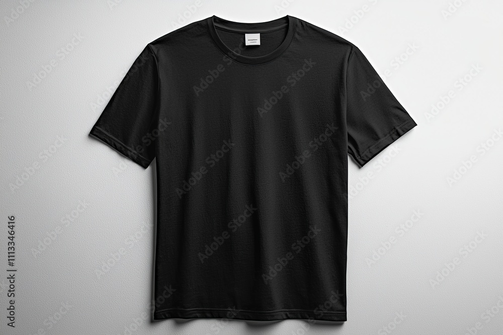 Black T-shirt Mockup with Front and Back View on Isolated White Background Black T-shirt Mockup with Front and Back View on Isolated White Background