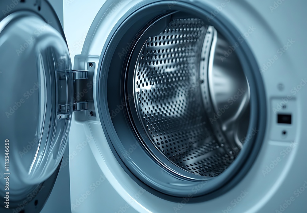 Modern Washing Machine Interior Drum Detail Close Up Modern Washing Machine Interior Drum Detail Close Up