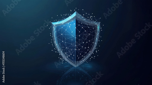 Wallpaper Mural digital shield symbolizing security and protection, featuring network of connections and glowing elements. Ideal for technology and cybersecurity themes Torontodigital.ca