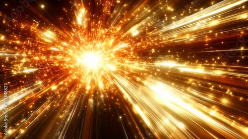 Bright yellow explosion of light and fire. The explosion is so bright that it is almost blinding