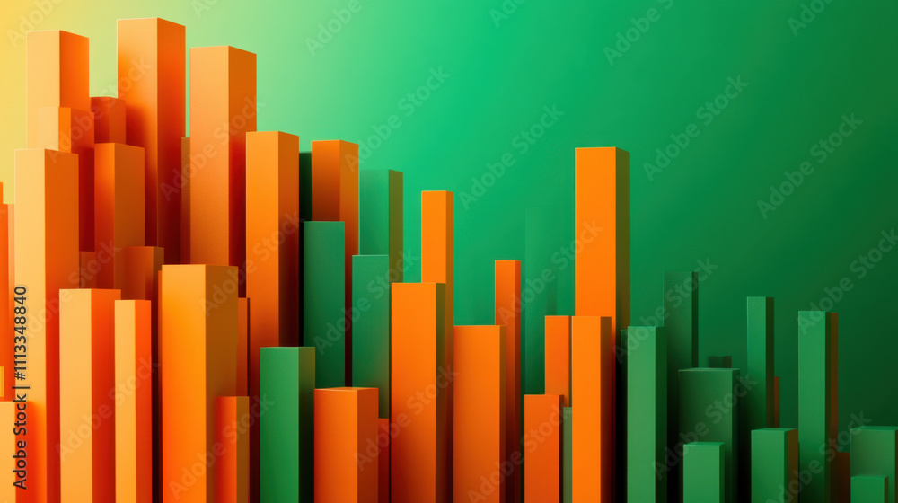 Colorful bars representing growth and trends in financial markets Colorful bars representing growth and trends in financial markets