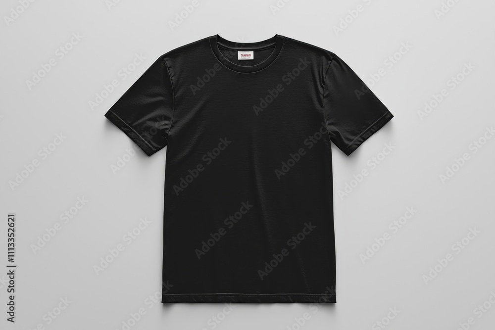 Black T-shirt Mockup with Front and Back View on Isolated White Background Black T-shirt Mockup with Front and Back View on Isolated White Background