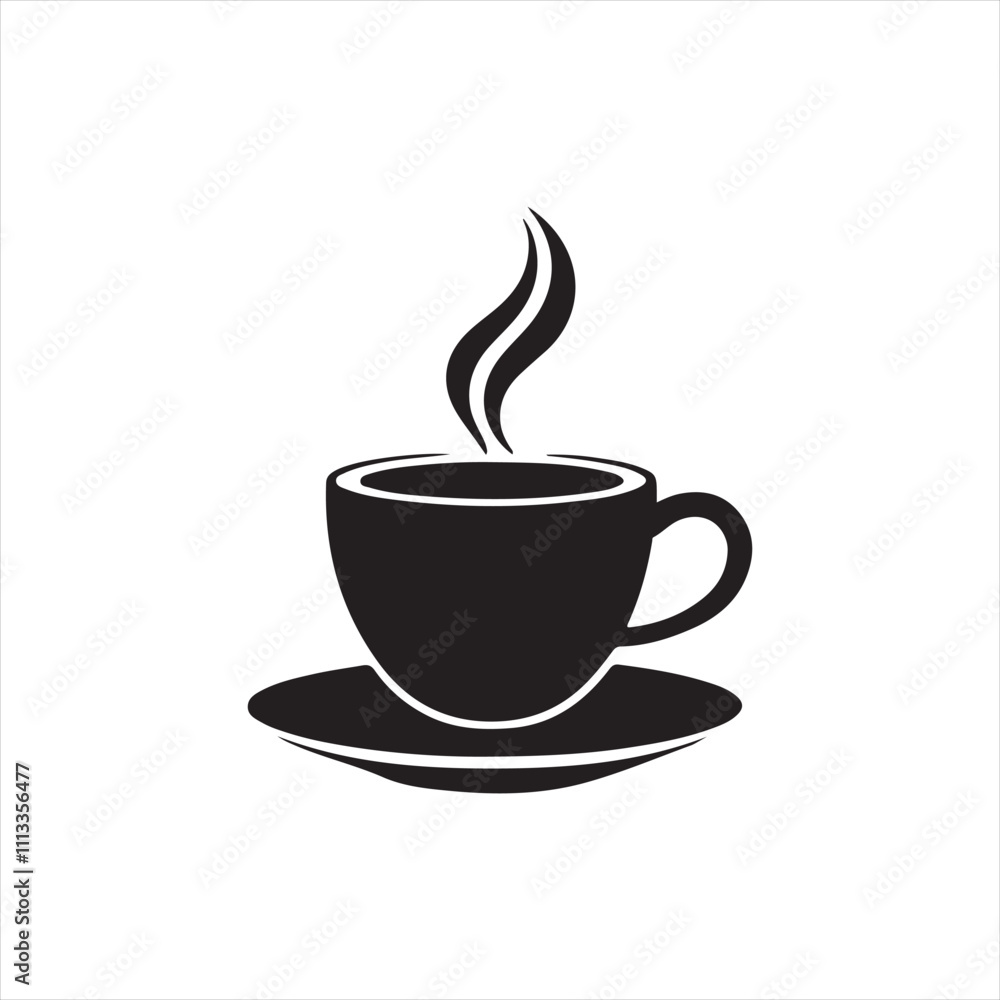 Coffee cup silhouette vector icon design whit a white background. Coffee cup silhouette vector icon design whit a white background.
