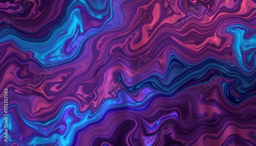 Abstract Swirling Purple and Blue Liquid Pattern