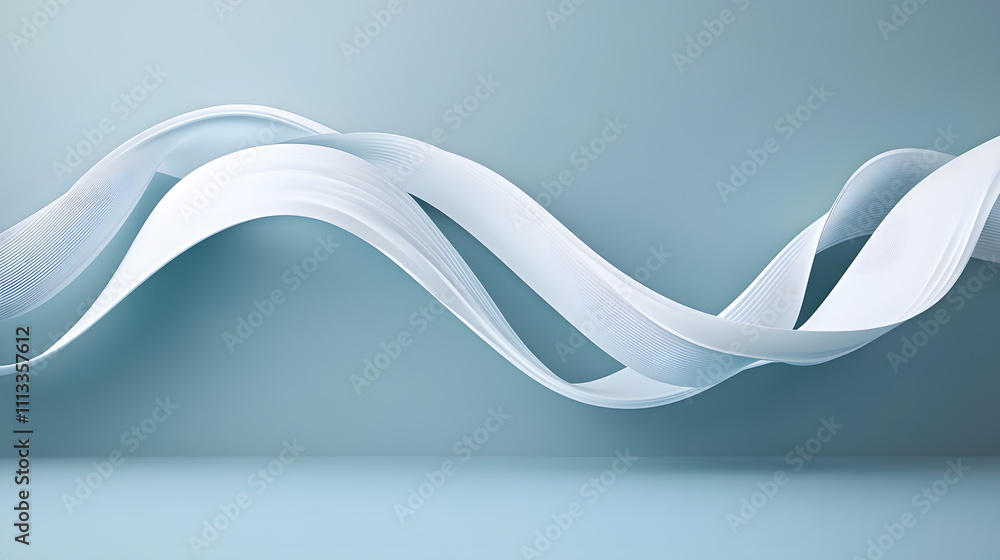 Fototapeta premium Dynamic wave motion studio setting abstract image minimalist environment side view visual fluidity concept