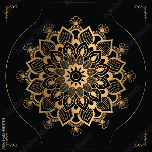 Luxury mandala design gold color Vector